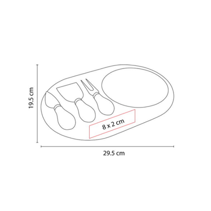 Set Tabla Cuchillo Tenedor Castadel Promoopcion Queso Madera