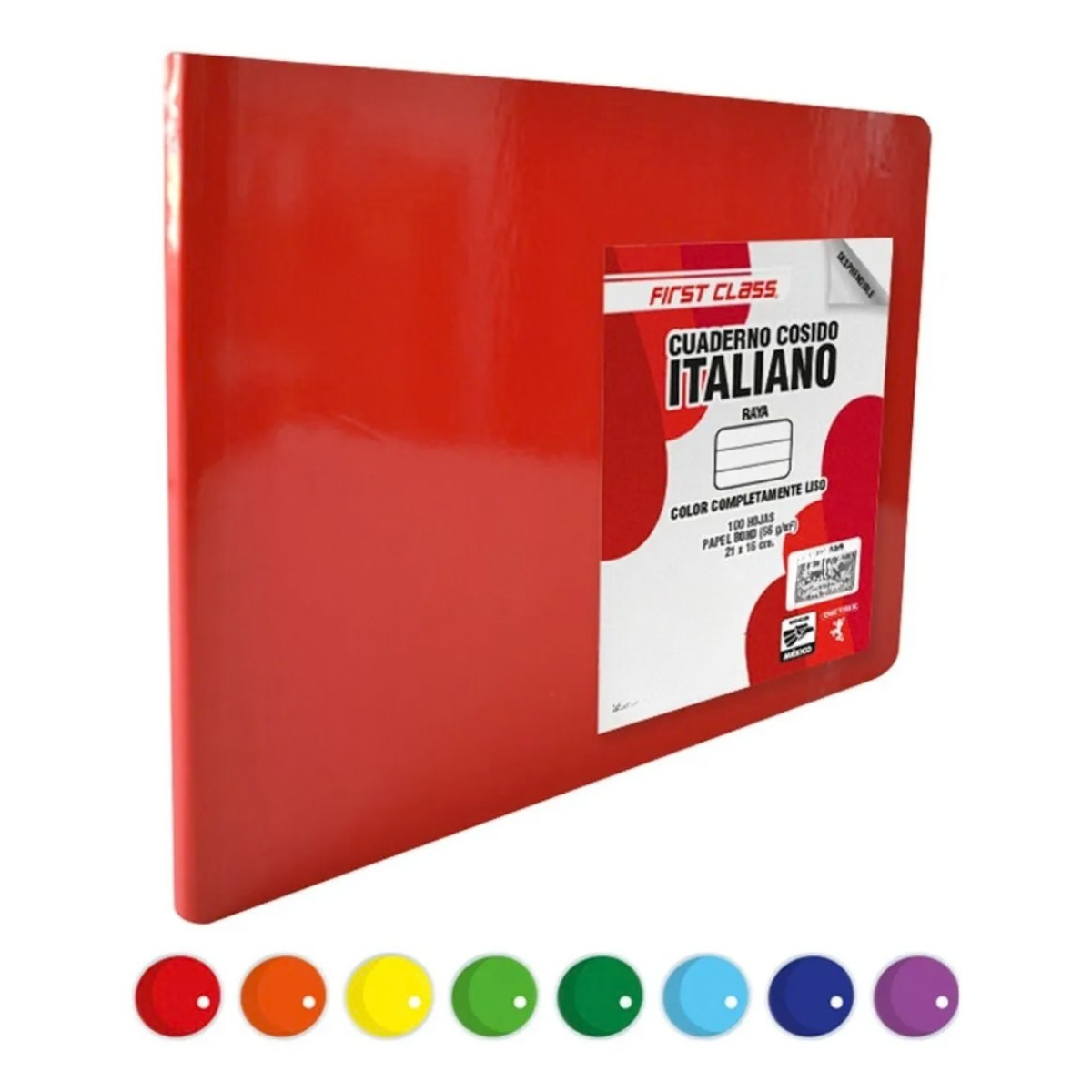 Pack 6 Cuaderno Italiano Cosido First Class 100 Hojas Raya First Class