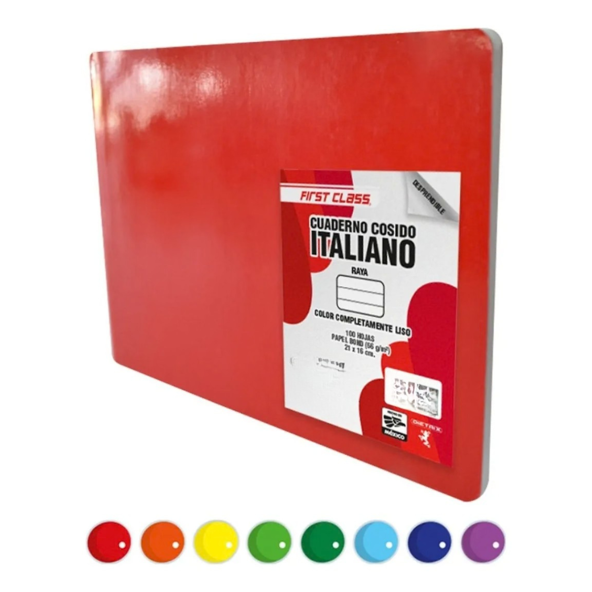 Pack 6 Cuaderno Italiano Cosido First Class 100 Hojas Raya First Class