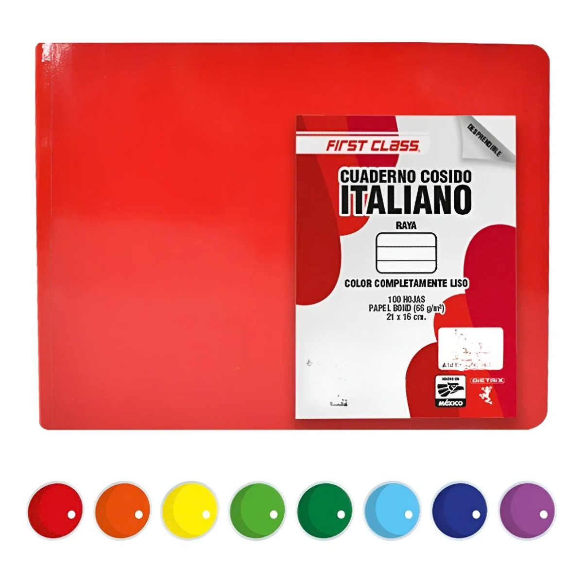 Pack 6 Cuaderno Italiano Cosido First Class 100 Hojas Raya First Class