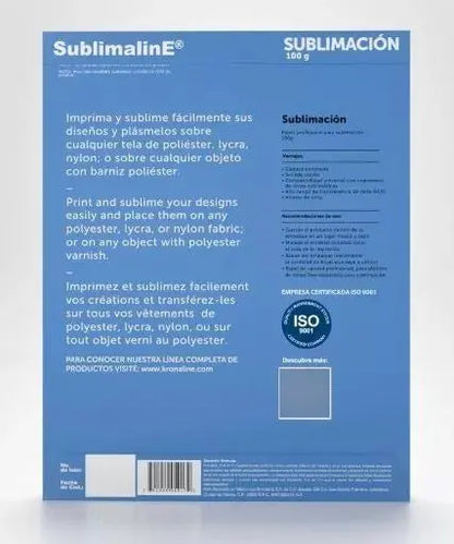 Pack 2 Hojas Papel Sublimación Kronaline SUBL17 Carta 125 Hojas c/u - Marchante MX