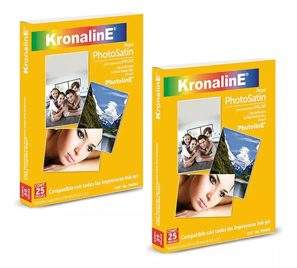 2 Pack Papel Photosatin Inkjet Kronaline Ph393 Foto Satín 25 - Kronaline