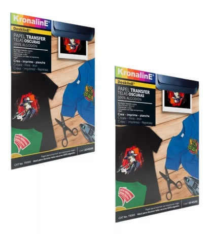 2 Pack Papel Transfer Telas Obscuras 10 Hojas Tr305 - Kronaline - vista trasera