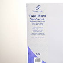 Paquete 100 Hojas Papel Bond Office Lab Carta 75gr
