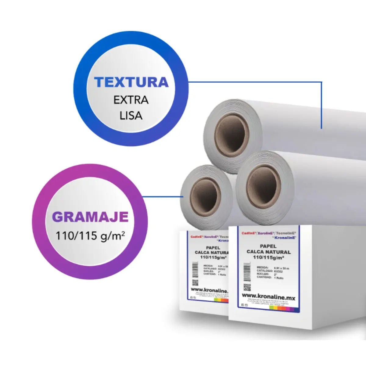 Papel Calca Albanene Kronaline Kx552 Natural 110/115g/m² 0.91 x 50 m N2 Kronaline