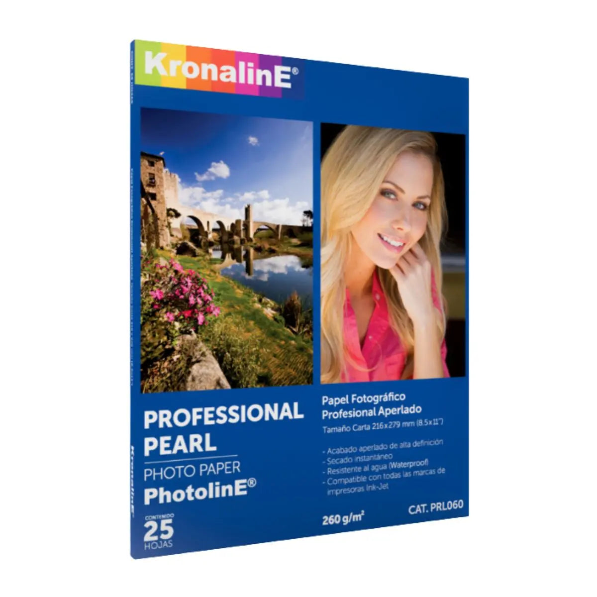 Papel Fotográfico Aperlado Inkjet Kronaline Carta 25 Hojas PRL060 - Kronaline - vista lateral