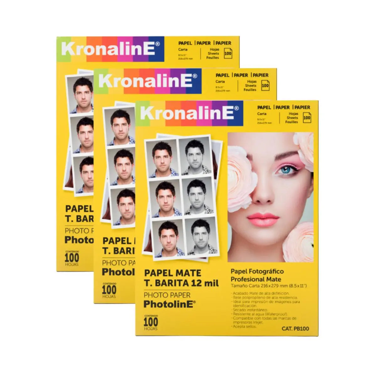 Papel Fotográfico Barita Mate Carta Kronaline Pb100 100 Hojas c/u 3 PIEZA - Kronaline - detalle