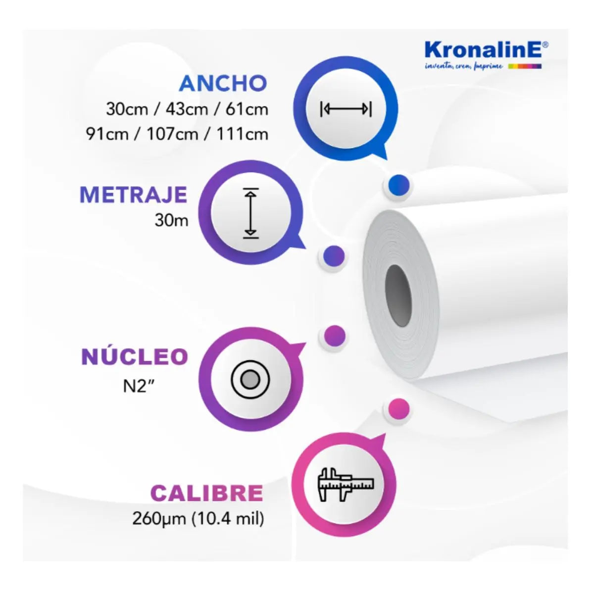 Papel Kronaline Photo Glossy Profesional Fotografía 260g .43x30m PGL036 - Kronaline - empaque