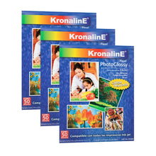 Papel Fotográfico Photoglossy Kronaline PH346 Carta 50 Hojas c/u 3 PIEZA - Kronaline - empaque