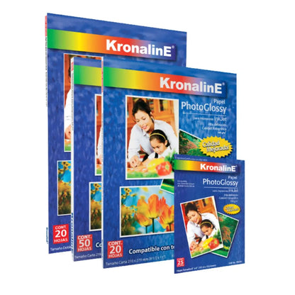 Papel Fotográfico Photoglossy Kronaline PH346 Carta 50 Hojas c/u 3 PIEZA - Kronaline - vista lateral