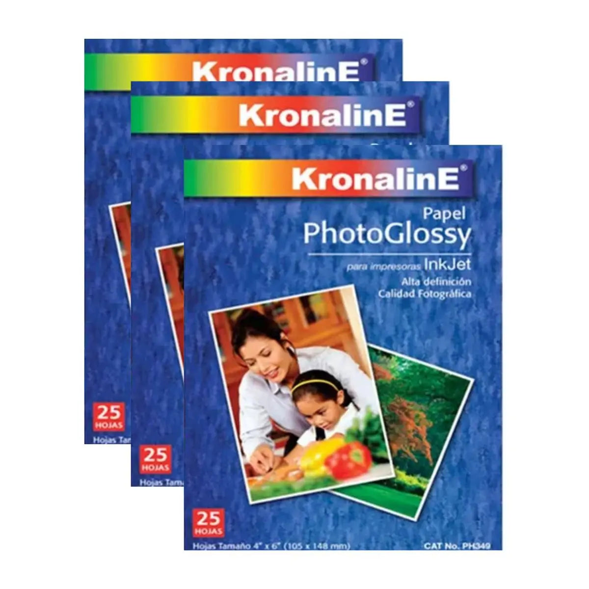 Papel Fotográfico Photoglossy Kronaline PH349 25 Hojas c/u 3 PIEZA - Kronaline - detalle