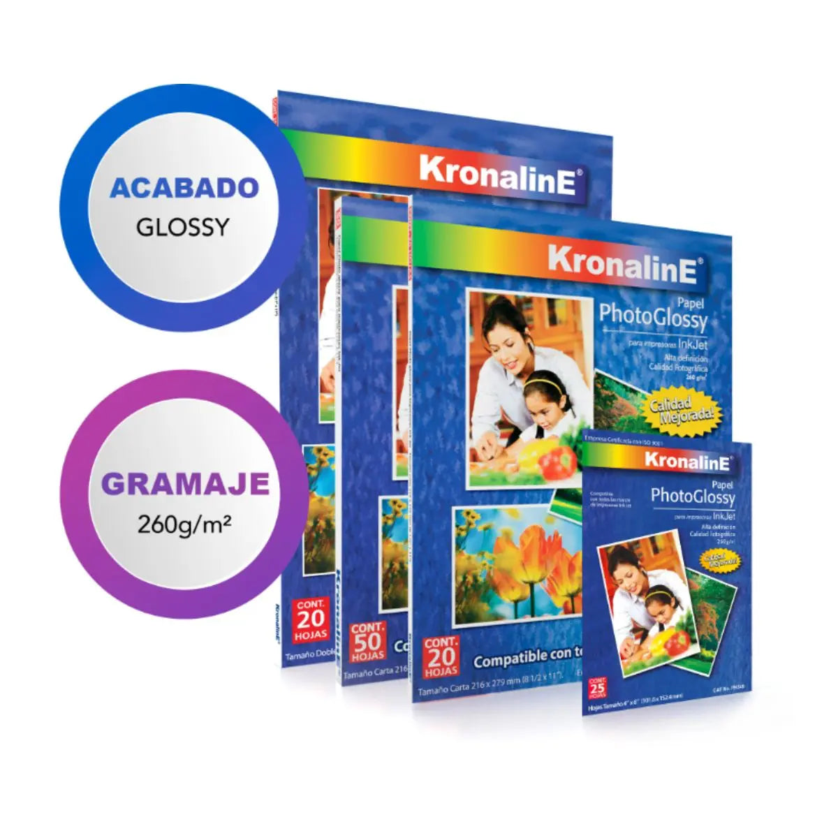 Papel Fotográfico Brillante 25 Pack 4x6 Kronaline Ph349 Foto - Kronaline - vista lateral