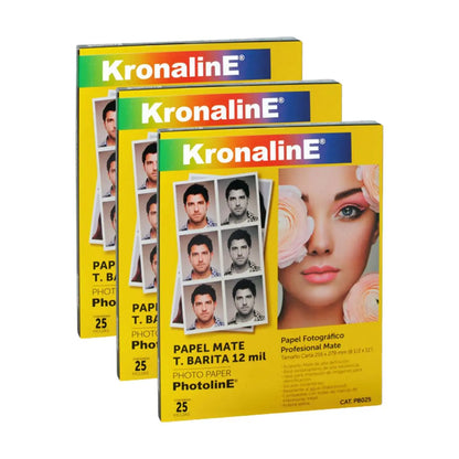 Papel Fotografico Barita Mate Kronaline Pb025 25 Hojas c/u 3 PIEZA - Kronaline