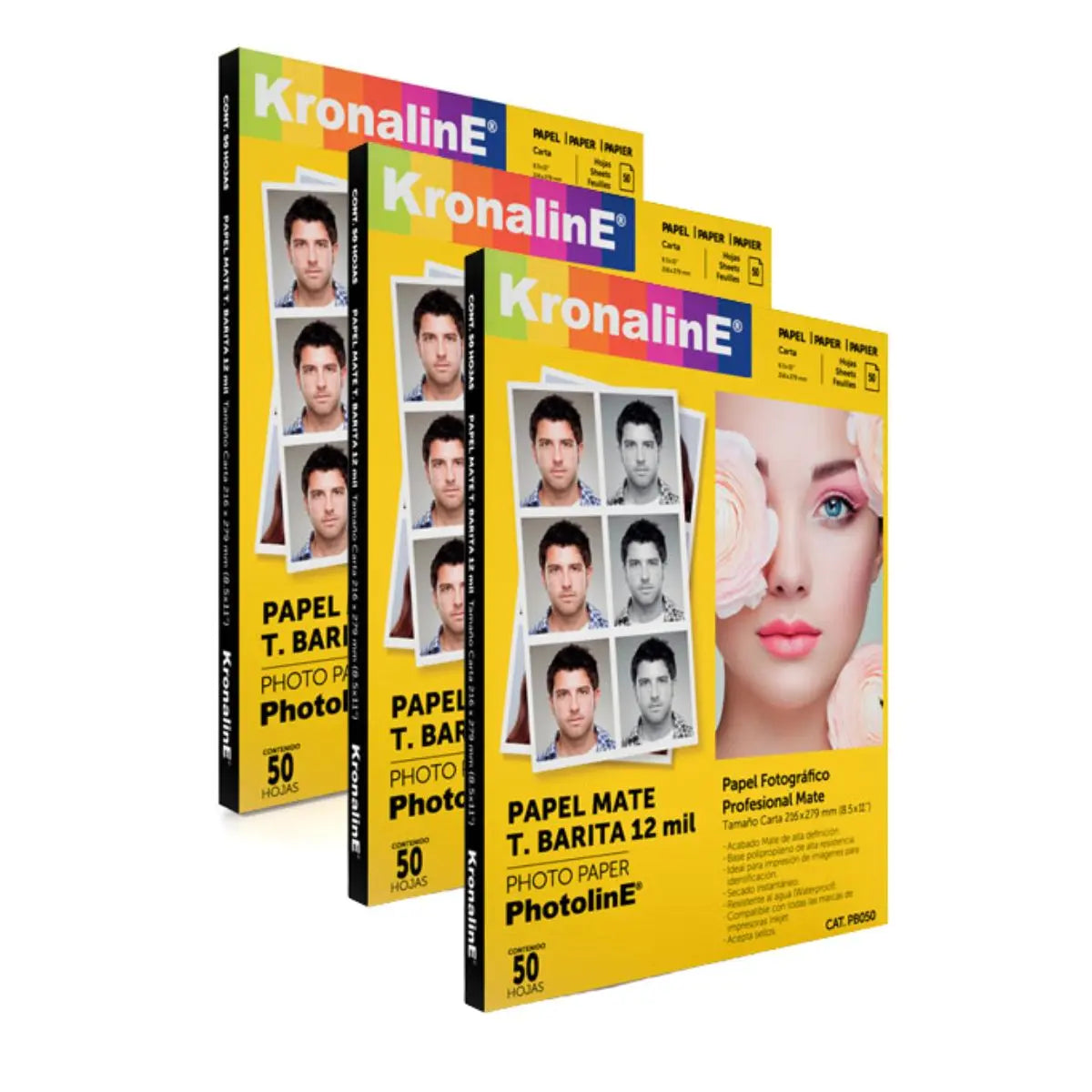 Papel Fotografico Barita Mate Kronaline Pb050 50 Hojas c/u 3 PIEZA - Kronaline - vista lateral