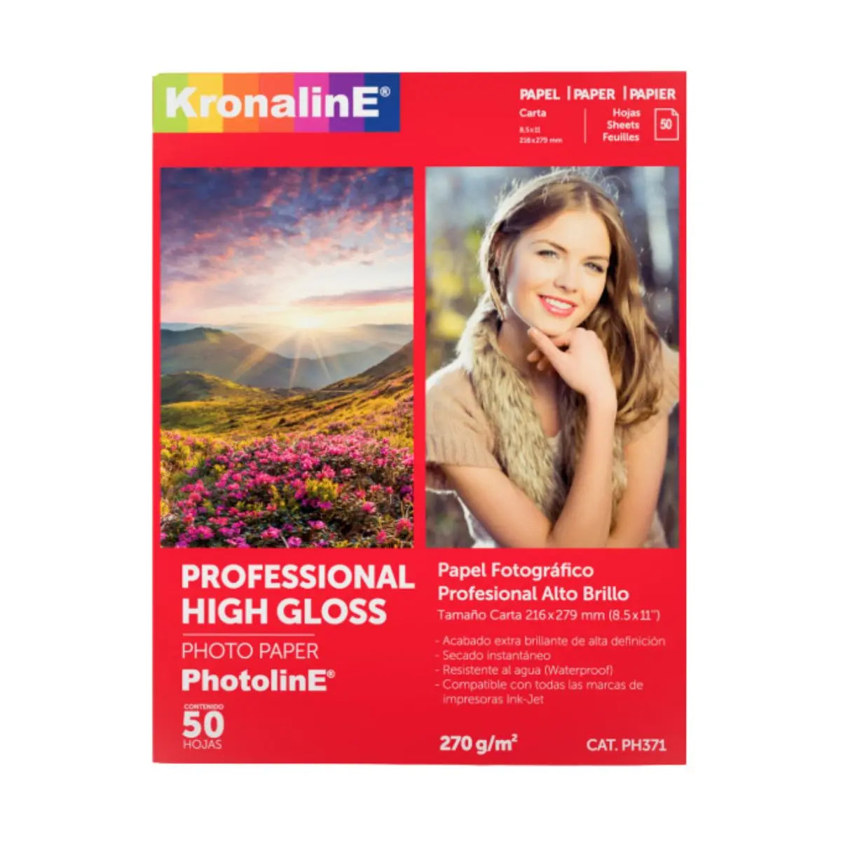 50 Hojas Papel Fotografico Brillante Carta Kronaline Ph371 - Kronaline - detalle