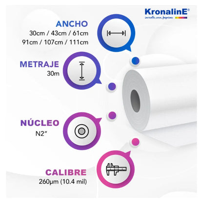 Papel Kronaline Aperlado Profesional Fotografía 260g .43x30m PRL027 - Kronaline - empaque