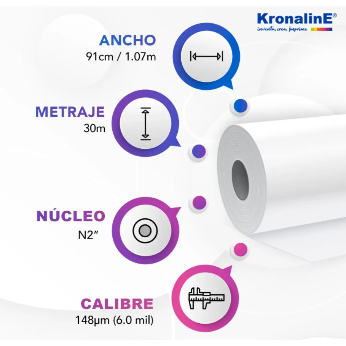 Papel Recubierto Mate Alt Res .91x30m 1 Cara Bj351 Kronaline - Kronaline - detalle