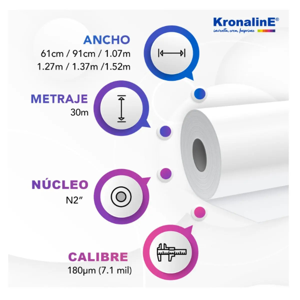 Papel Recubierto Mate Kronaline KE026 0.61 x 30 m 140g/m² Kronaline