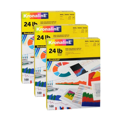 Papel Recubierto Mate Kronaline Bj326 Color Blanco 100 Hojas c/u Kronaline
