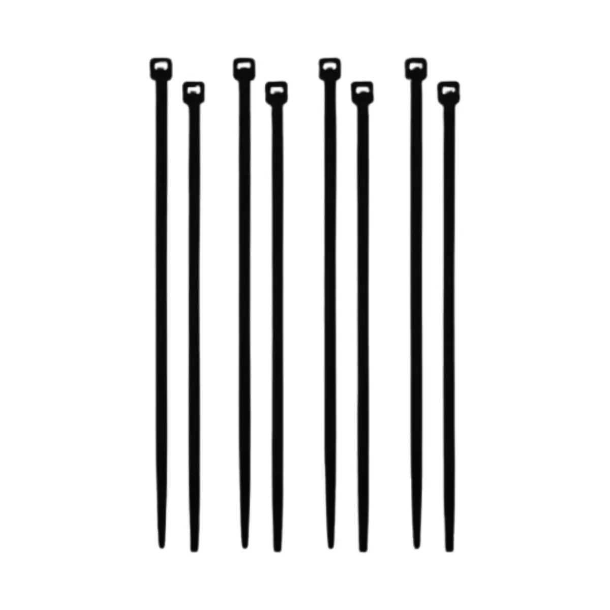 Paquete 10 Bolsas con 50 Cinchos de Plástico Negro Aksi 30 cm x 4.6 mm - Aksi