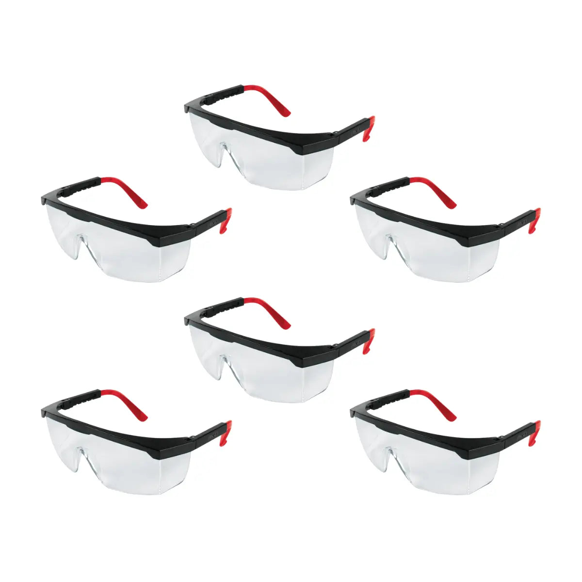Paquete de 6 Lentes de Seguridad Aksi Transparente Ajustable Policarbonato - Aksi