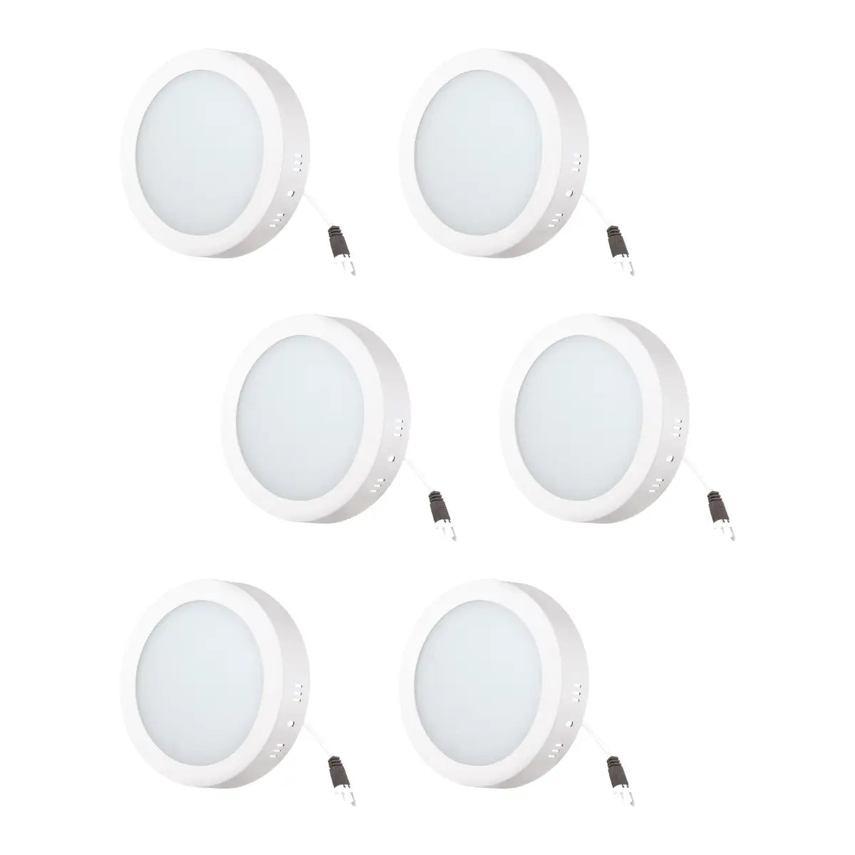 Paquete de 6 Luminarios LED Aksi 12W Sobreponer Circular Luz Blanca - Aksi