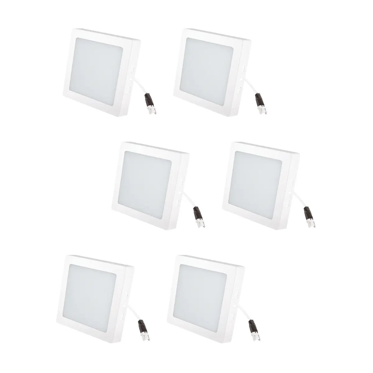 Paquete de 6 Luminarios LED Aksi 12W Sobreponer Cuadrado Luz Blanca - Aksi - empaque