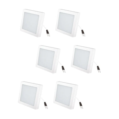 Paquete de 6 Luminarios LED Aksi 12W Sobreponer Cuadrado Luz Blanca - Aksi - empaque