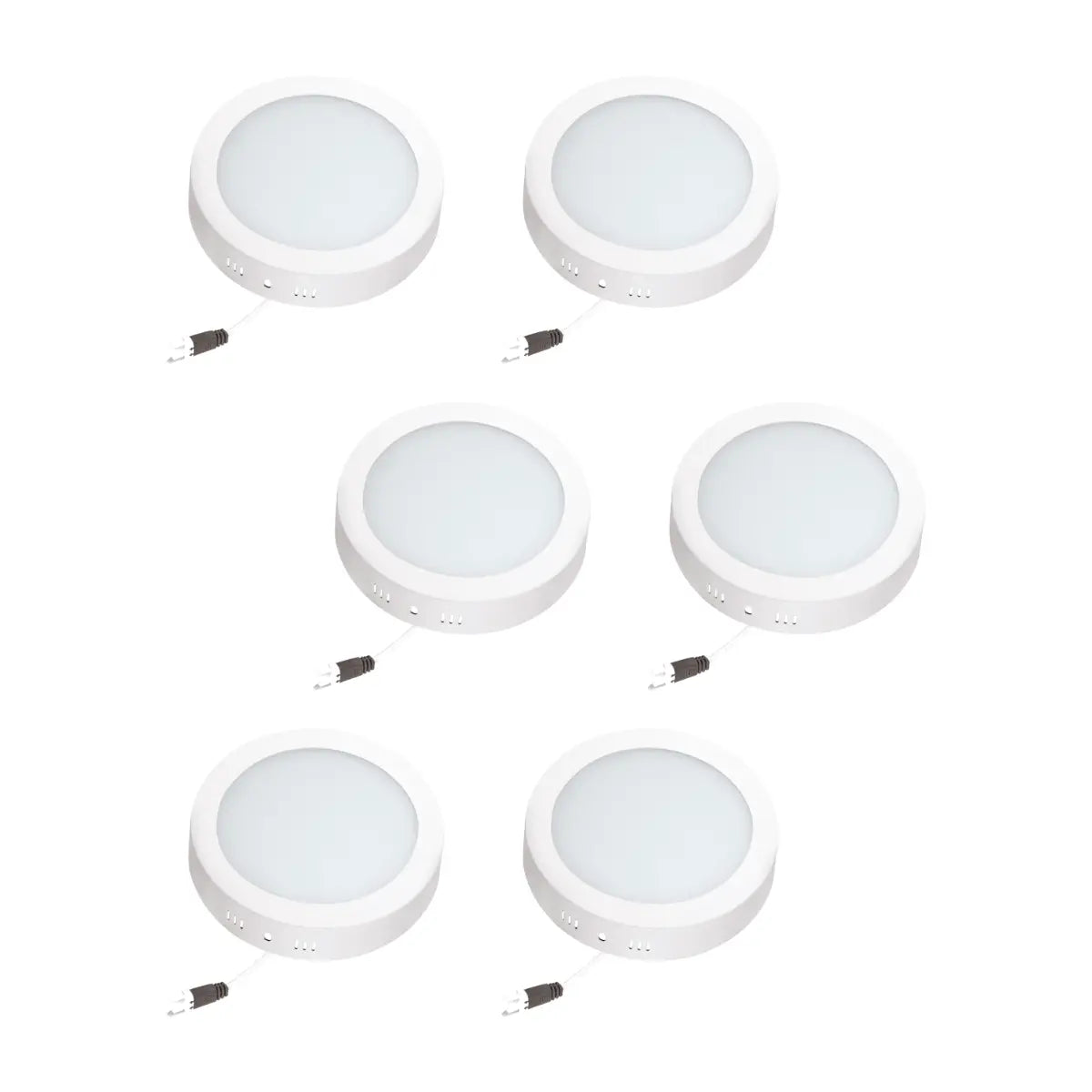 Paquete de 6 Luminarios LED Aksi 18W Sobreponer Circular Luz Blanca - Aksi - vista lateral