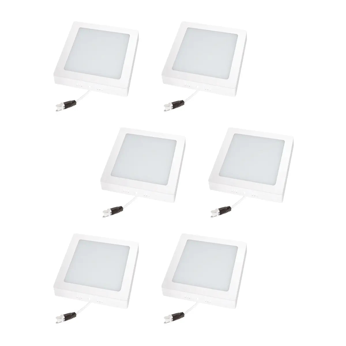 Paquete de 6 Luminarios LED Aksi 24W Sobreponer Cuadrado Luz Blanca - Aksi
