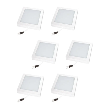Paquete de 6 Luminarios LED Aksi 24W Sobreponer Cuadrado Luz Blanca - Aksi