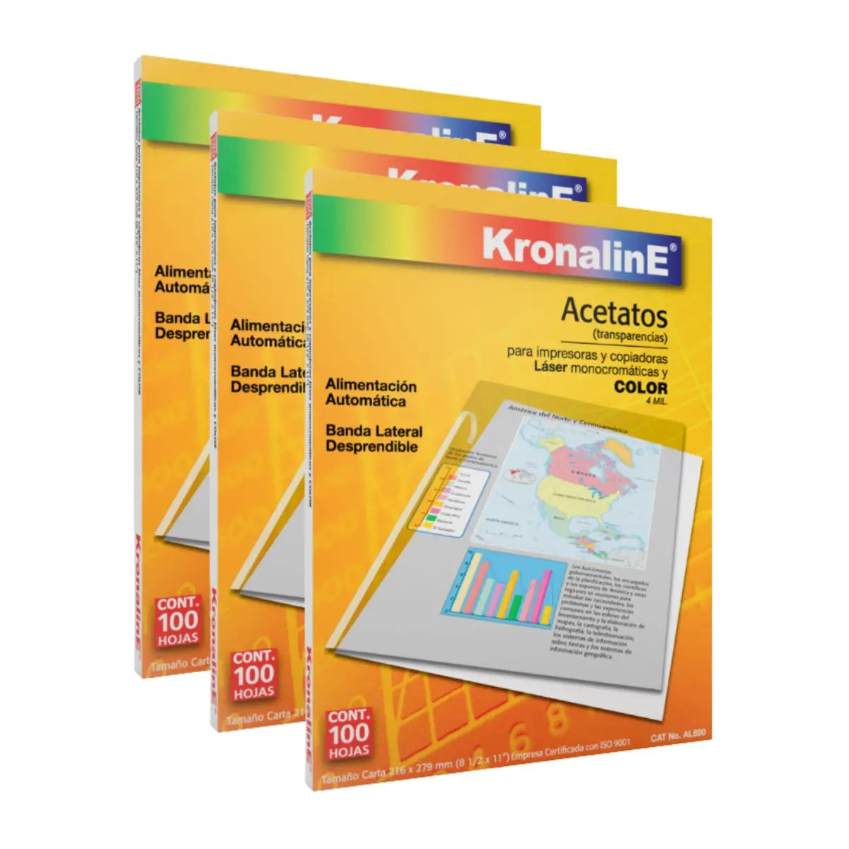 Película Acetato Laser Impresora Toner Kronaline Al690 100 Hojas c/u 3 PIEZA - Kronaline - empaque