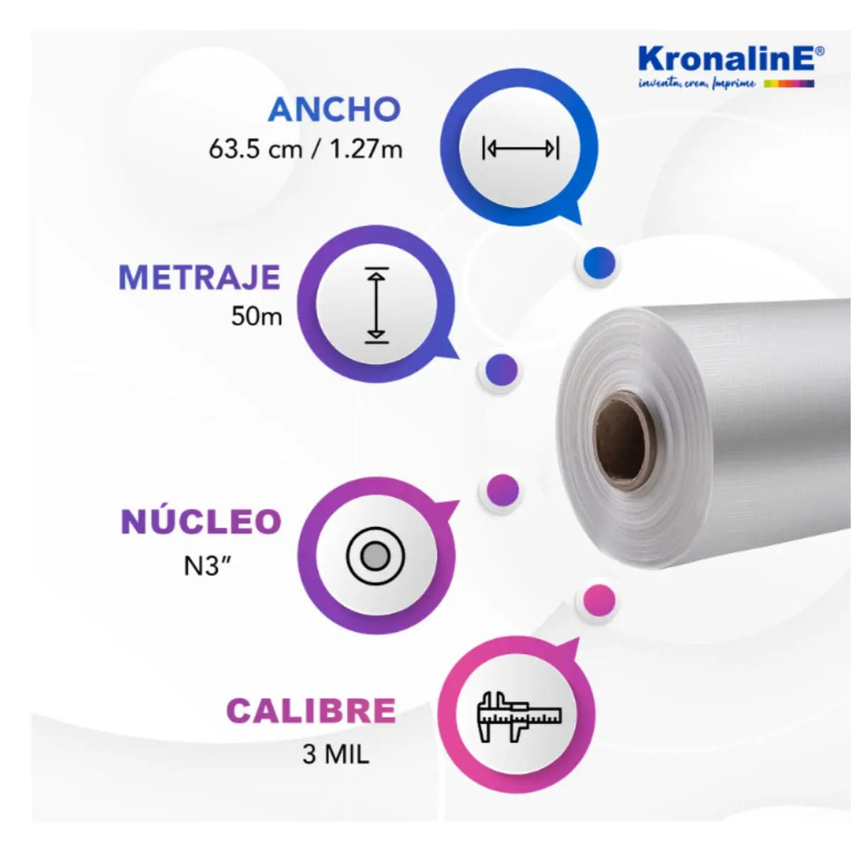 Película Laminado Frio Plastificar Ltx20 Textura Lino Fino 0.635 X 50 m 3 PIEZA - Kronaline