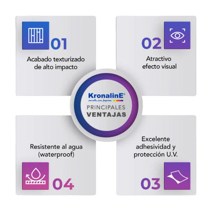 Película Laminado Frio Plastificar Ltx20 Textura Lino Fino 0.635 X 50 m 3 PIEZA - Kronaline - vista trasera