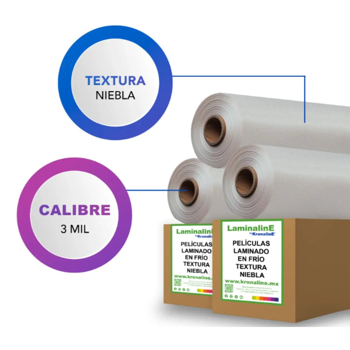 Película Laminar Plastificar Ltx90 Frío Laminado Text Niebla - Kronaline - empaque