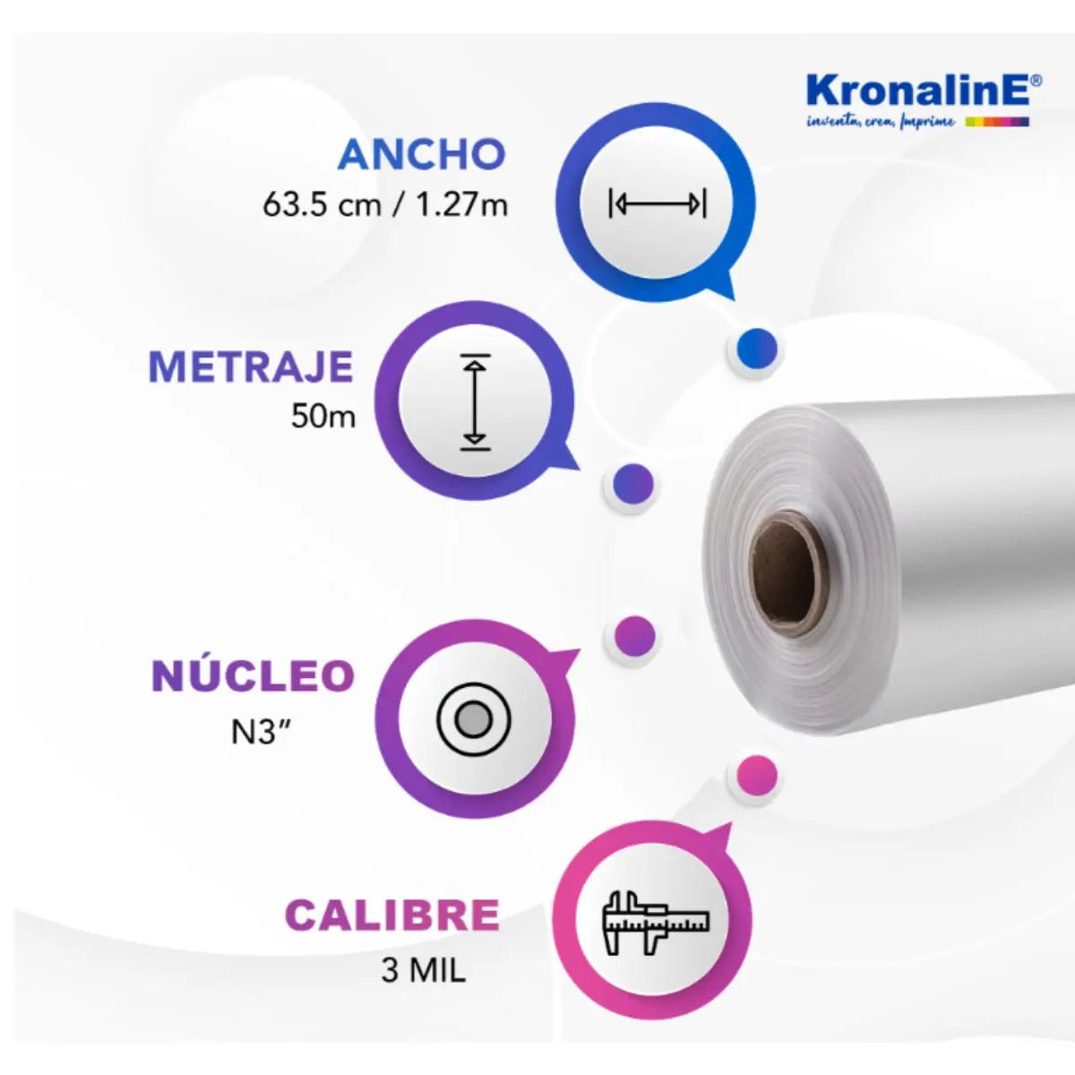 Película Laminar Plastificar Ltx90 Frío Laminado Text Niebla - Kronaline - vista trasera