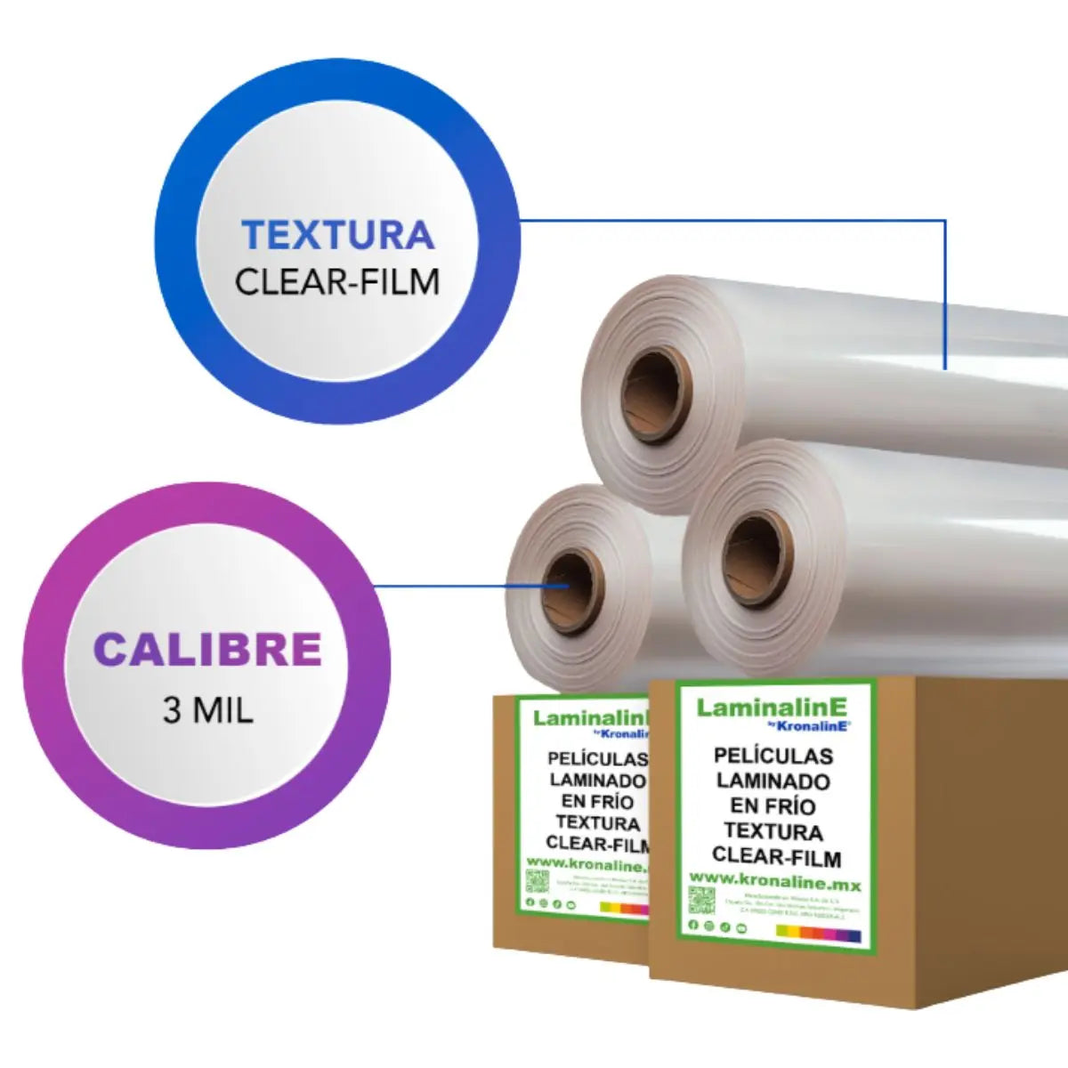 Pelicula Laminar Plastificar Ltx80 Kronaline Frio Laminado Ultra Clear 0.635 X 50 m 3 PIEZA - Kronaline