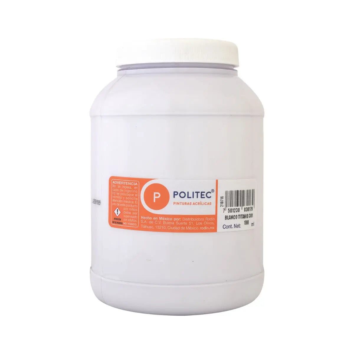 Pintura Acrílica De 1000 ml Elegir Color BLANCO DE TITANIO 301 - Rodin