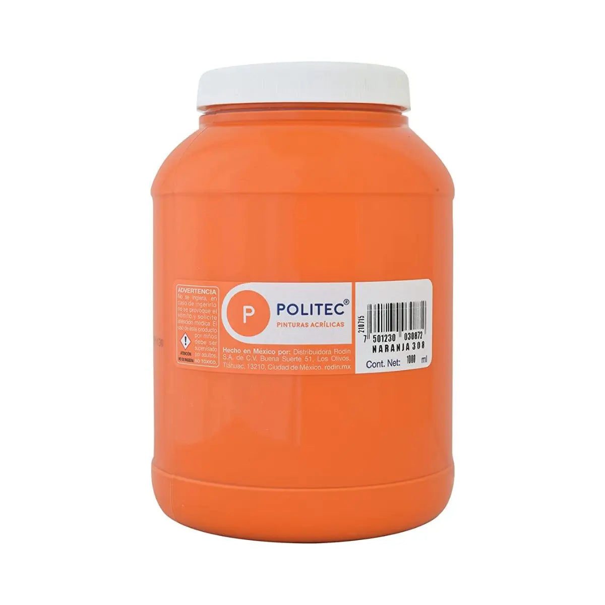 Pintura Acrílica De 1000 ml Elegir Color NARANJA 308 - Rodin