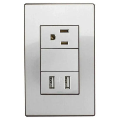 Placa Cordoba doble USB y contacto Sanelec - Sanelec - detalle
