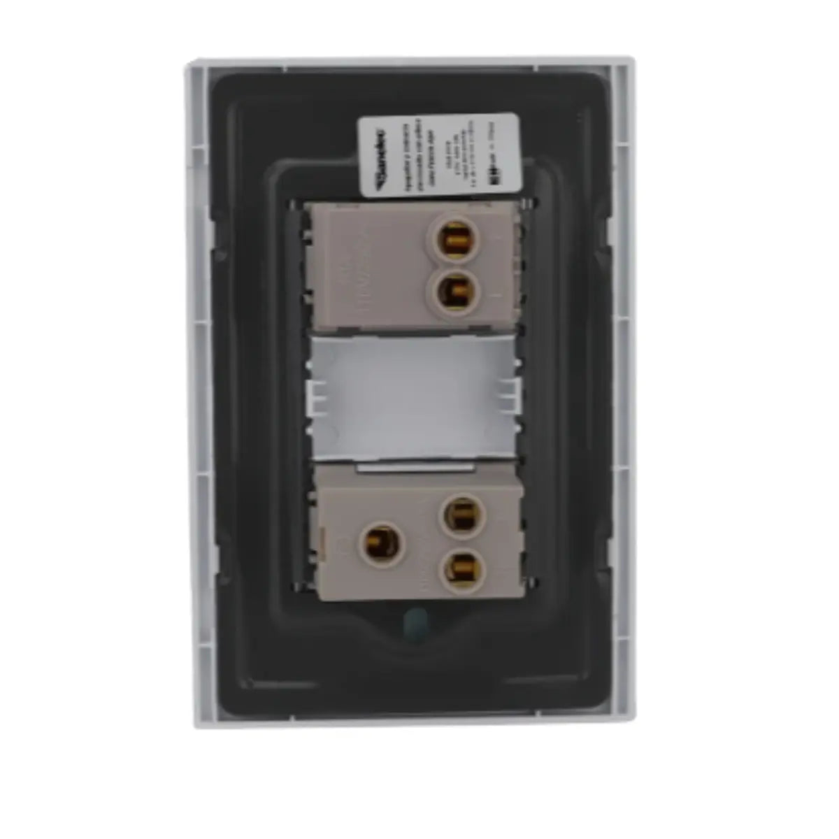 Placa Sanelec 4548 Línea Venecia Aqua con Apagador y Contacto Aterrizado 127V - Sanelec - vista lateral