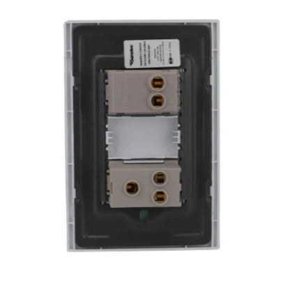 Placa Sanelec 4548 Línea Venecia Aqua con Apagador y Contacto Aterrizado 127V - Sanelec - vista lateral