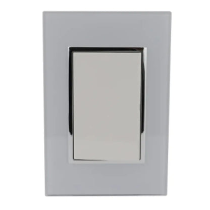 12pz Placa Sanelec Línea Venecia Blanco con Apagador Sencillo 127V - Sanelec - detalle