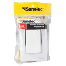 Placa Venecia Blanco apagador Sanelec 4472 - Sanelec - vista lateral
