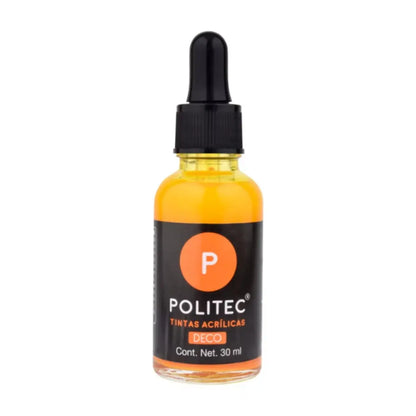 POLITEC - TINTA ACRILICA CON GOTERO DECO 30 ML AMARILLO CLARO 327 / 30 ml - Politec