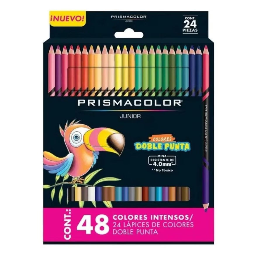 Lápices de Colores Doble Punta Prismacolor Junior 24 Piezas y 48 Colores - MarchanteMX