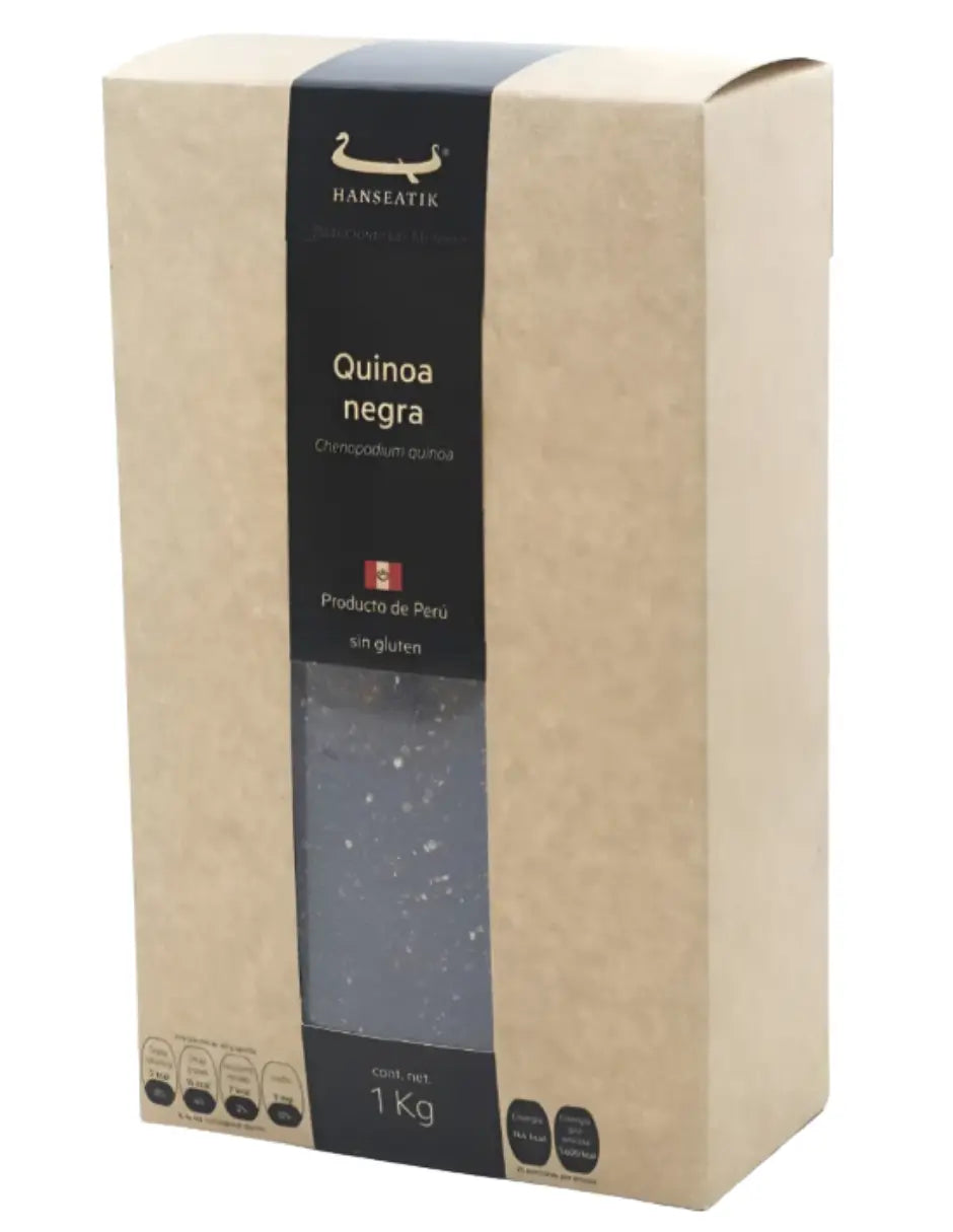 1Kg Quinoa Negra Hanseatik Sin Glutten Sabor Intenso Hanseatik