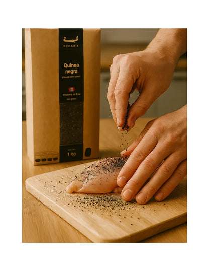 1Kg Quinoa Negra Hanseatik Sin Glutten Sabor Intenso Hanseatik