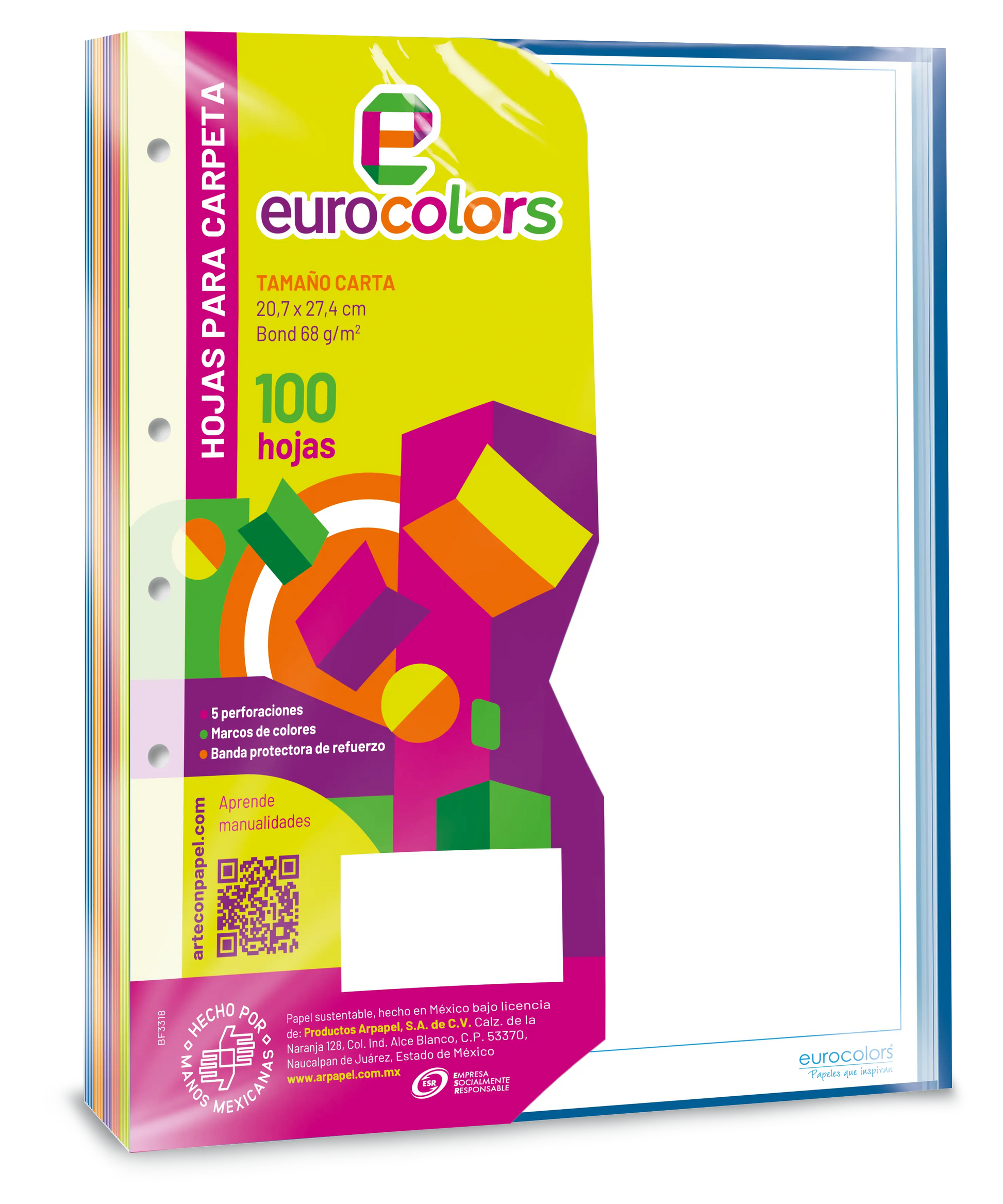 Hojas Carpeta Arcoíris / Blanco - Eurocolors