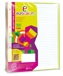 100 Hojas Carpeta Arcoíris Eurocolors Rayada Tamaño Carta - Eurocolors